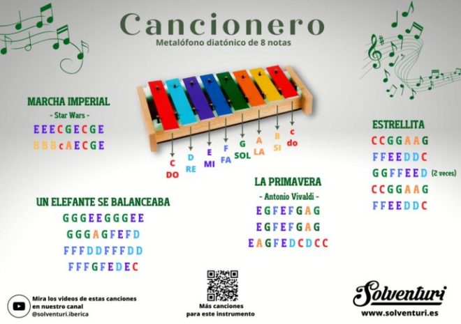 Xilófono – Metalófono diatónico de 8 notas multicolor